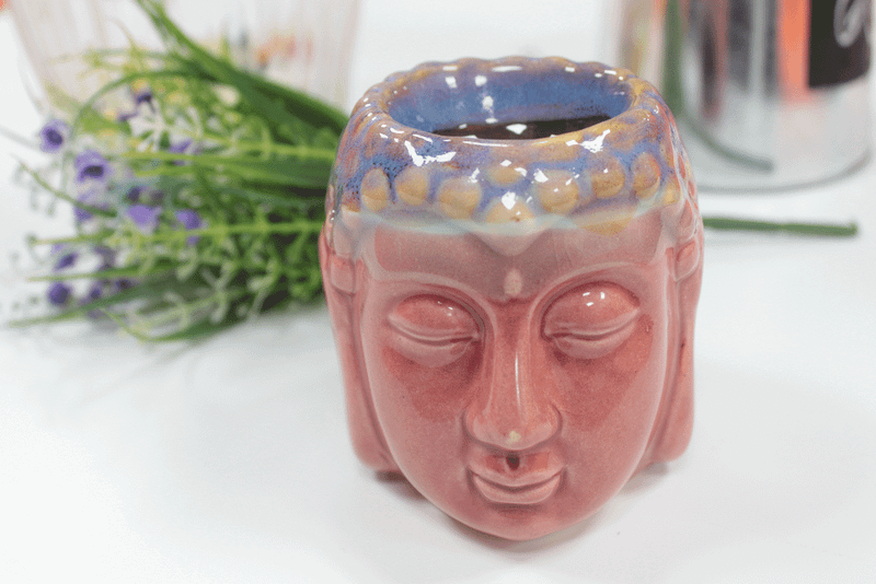 Buddha Oljebrännare - Rosa & Blågrön