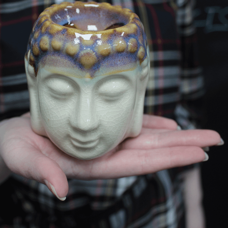 Buddha Oljebrännare - Elfenben & Mynta