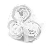 Hjärtformad Ask med 3 Tvålblommor - Vita