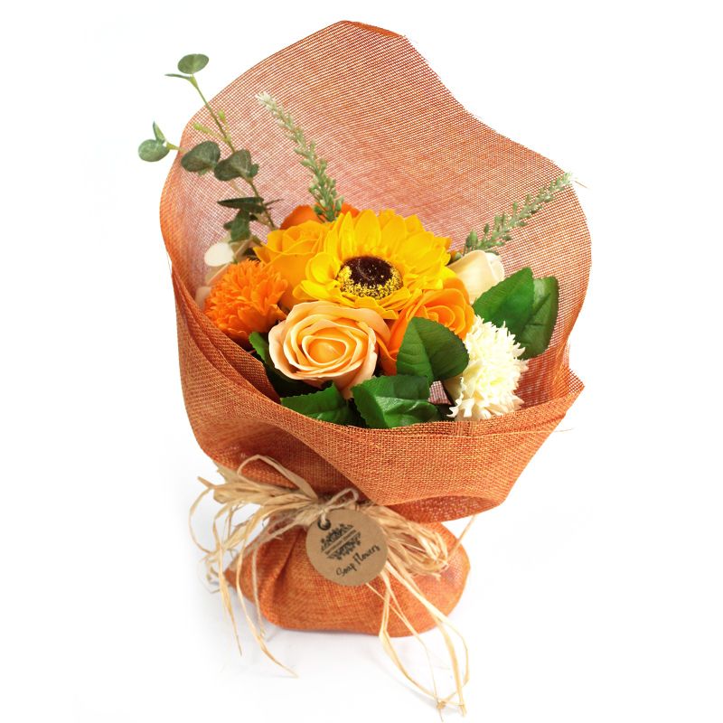 orange stående tvålblomsterbukett - Special