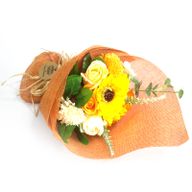 orange stående tvålblomsterbukett - Special
