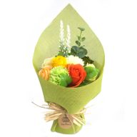 Grön & Gul stående tvålblomsterbukett - Special