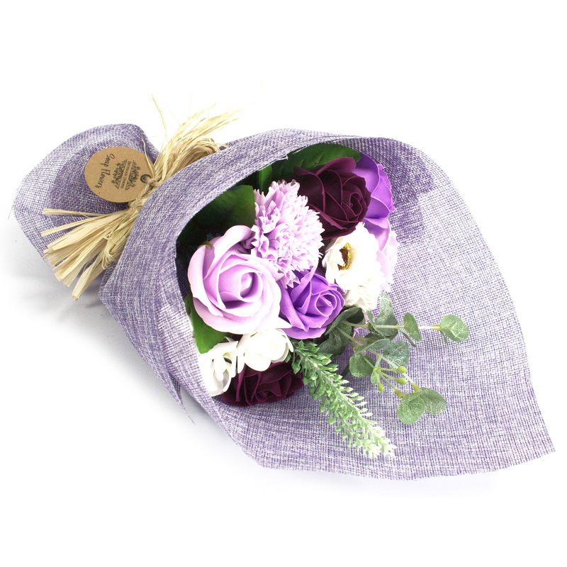 Lila stående bukett med tvålblommor - Special