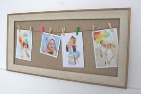 Medelstor DIY Fotoram med Klämmor - Naturligt Jute
