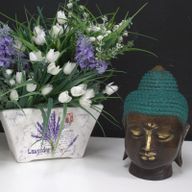 Stor Klassisk Buddhahuvud i Mässing