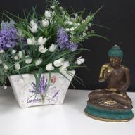 Medelstor Buddha med Handen Uppe