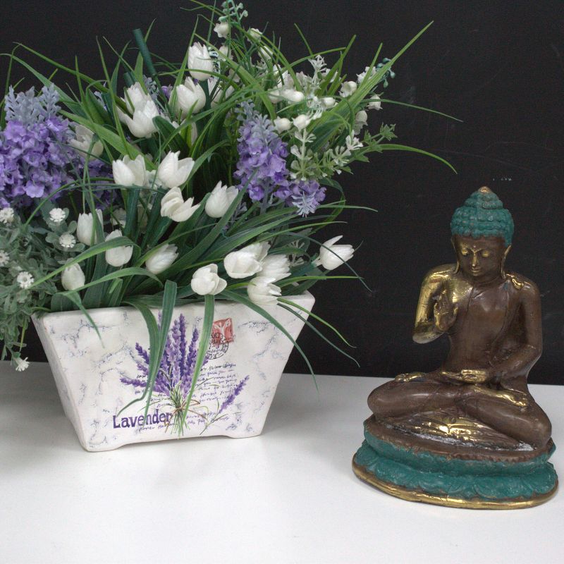 Medelstor Buddha med Handen Uppe