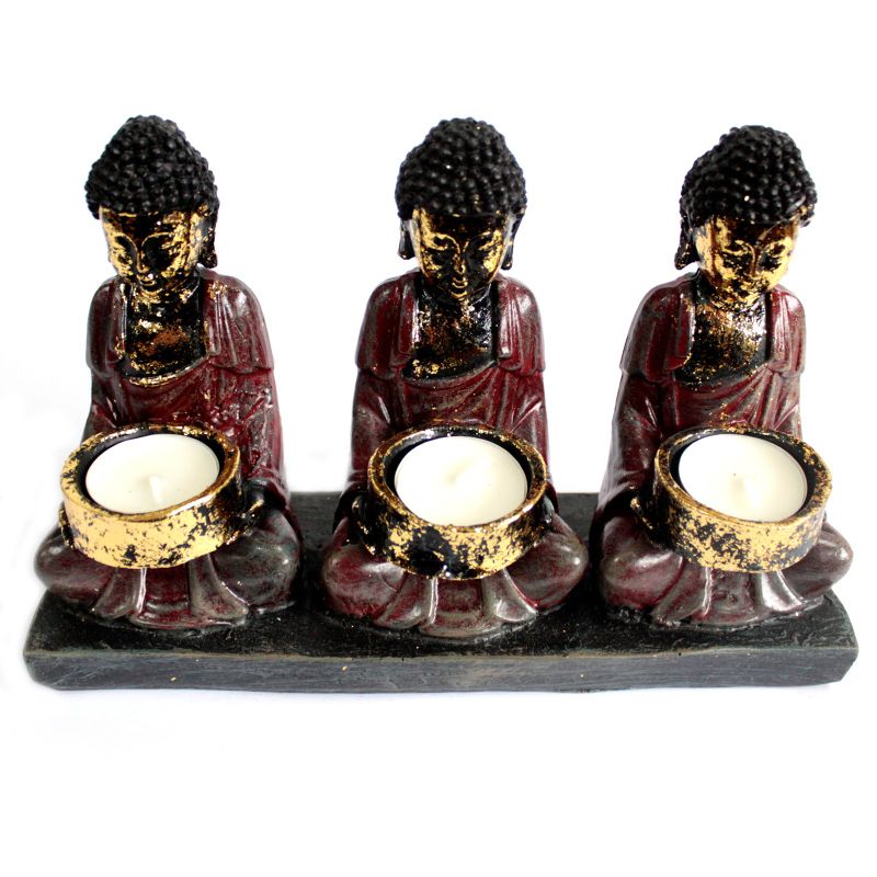 Antik Buddha - Tre Anhängare Ljusstake