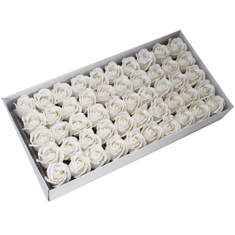 Tvålblommor till Hantverk - Mellanstor Ros - Vit