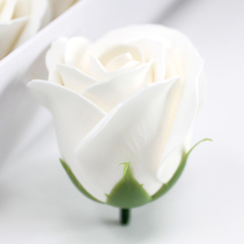 Tvålblommor till Hantverk - Mellanstor Ros - Vit