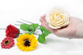 Tvålblommor till Hantverk - Mellanstor Ros - Vit