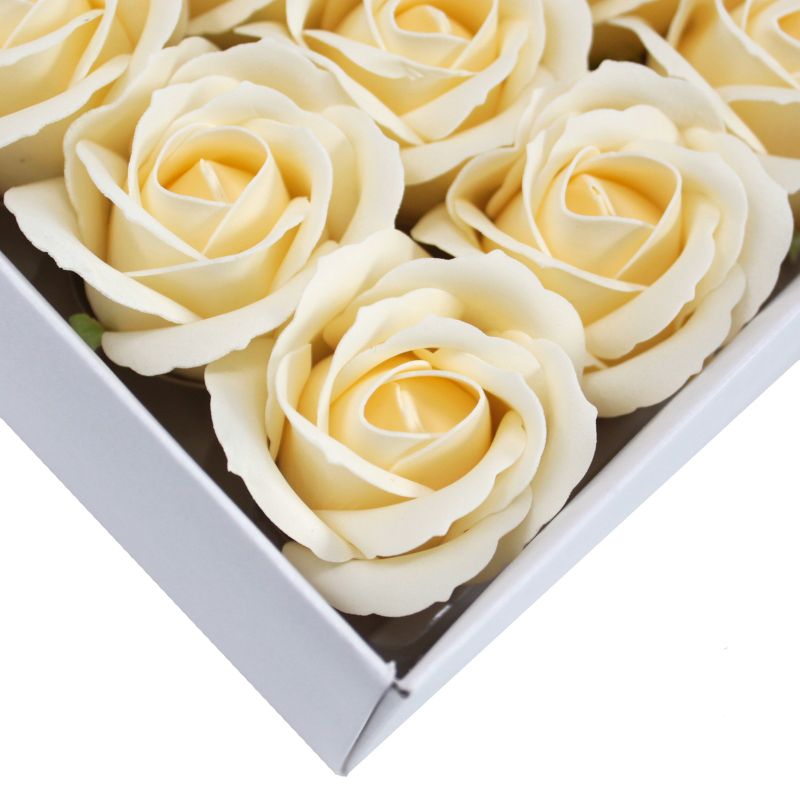Tvålblommor till Hantverk - Mellanstor Ros - Elfenben