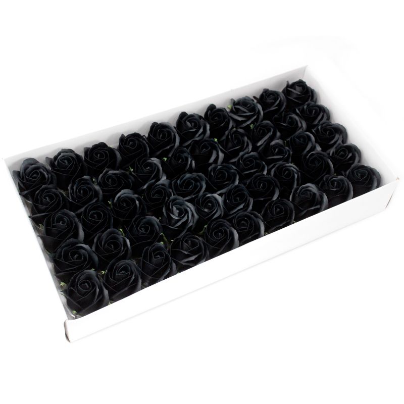 Tvålblommor till Hantverk - Mellanstor Ros - Svart