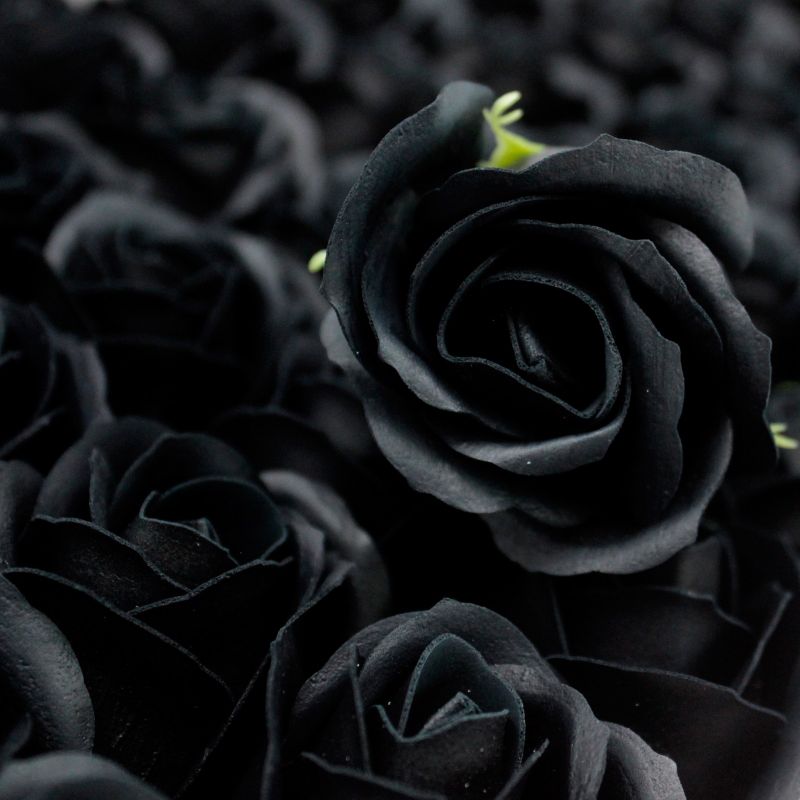 Tvålblommor till Hantverk - Mellanstor Ros - Svart