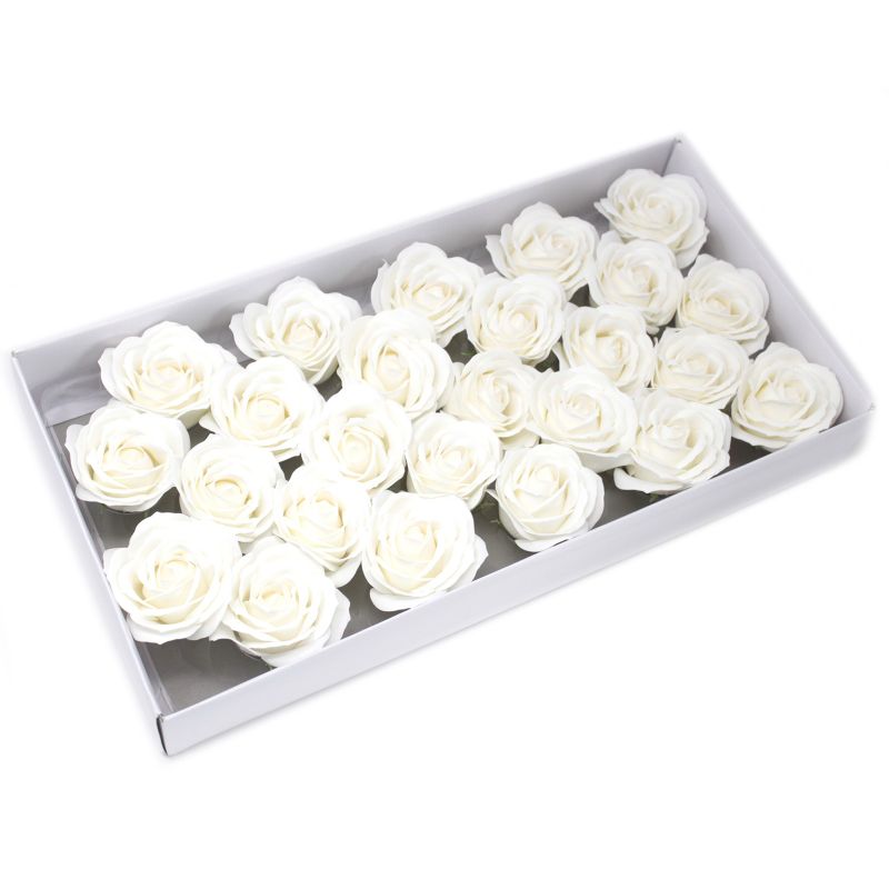 Tvålblommor till Hantverk - Stor Ros - Vit