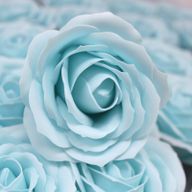 Tvålblommor till Hantverk - Stor Ros - Baby Blå