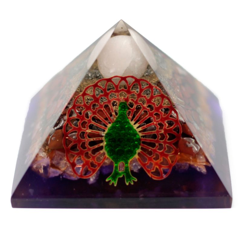 Pyramid av Orgonit 70cm - Påfågel