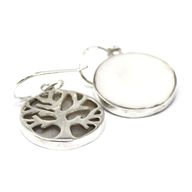 Livets Träd Örhängen i Silver 15mm - Pärlemor