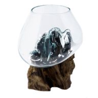Smält Glas på Trä - Stor Skål