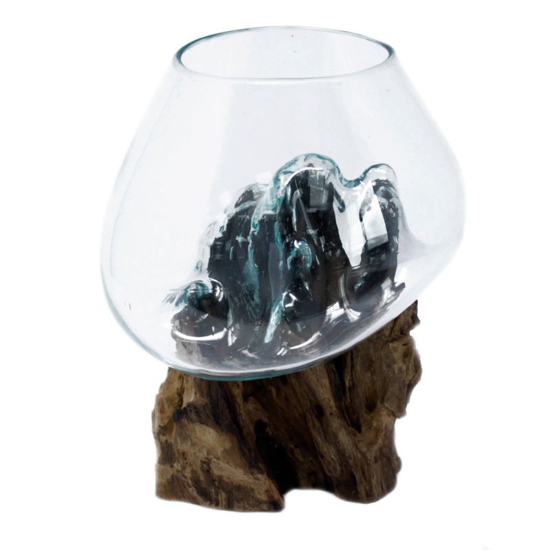 Smält Glas på Trä - Stor Skål