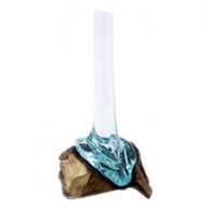 Smält Glas på Trä - Vas