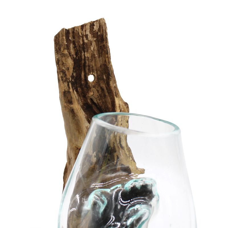 Smält Glas på Trä - Hängande Skål
