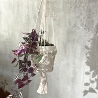 Makramé Hållare till Blomkruka - Singel - Liten Kruka