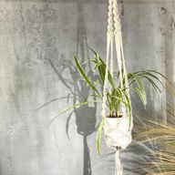 Makramé Hållare till Blomkruka - Stor Hållare - Extra Lång