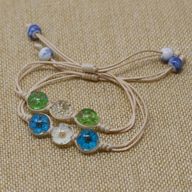 Pressade Blommor - Armband med Tre Blommor