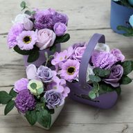 Liten Korg med Tvålblommor - Lila