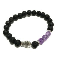 Armband av Lavasten - Fisk Ametist