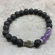 Armband av Lavasten - Fisk Ametist