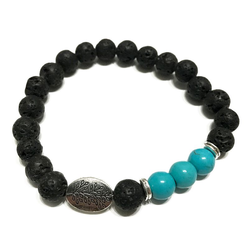 Armband av Lavasten - Löv Turkos