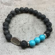 Armband av Lavasten - Löv Turkos