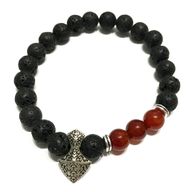 Armband av Lavasten - Yxhuvud Karneol