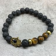 Armband av Lavasten - Hamsa Tigeröga