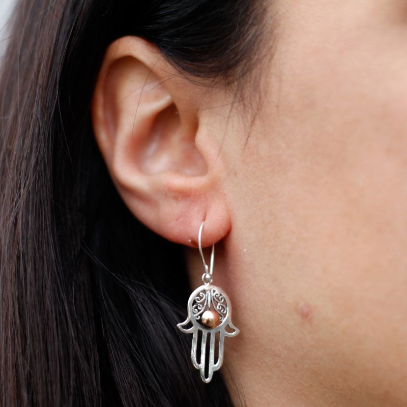 Örhängen i Silver & Guld - Hamsa