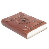 Läderbunden Anteckningsbok med Bälten - Svart Onyx (15x10 cm)
