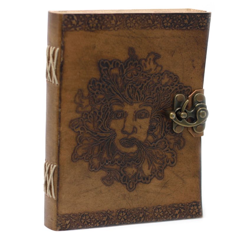Läderbunden Anteckningsbok - Greenman (20x15 cm)