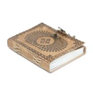 Läderbunden Anteckningsbok - Mandala (18x13 cm)