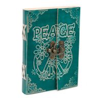 Läderbunden Anteckningsbok med Lås - Green Peace (18x13 cm)