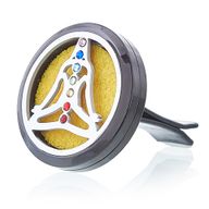 Aromspridare Set till Bil - Pewter Yoga Chakra - 30mm