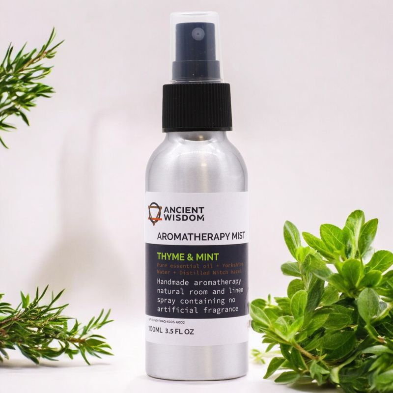 100ml Spray med Eteriska Oljor - Timjan & Mynta
