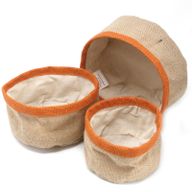 Set med 3 Naturliga Jutekorgar - Orange