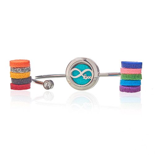 Aromaterapi Armband med Kristall - Oändlig Kärlek - 20mm