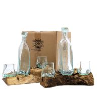 Smält Glas på Trä - Whisky Set