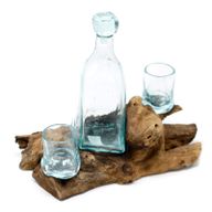 Smält Glas på Trä - Whisky Set