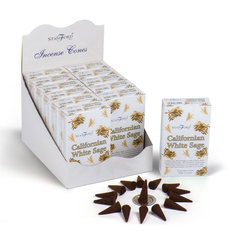 Stamford Premium Rökelsekoner - Kalifornisk Vit Salvia