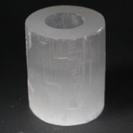 Cylinder Ljuslykta av Selenit - 10 cm