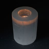 Cylinder Ljuslykta av Selenit - 10 cm